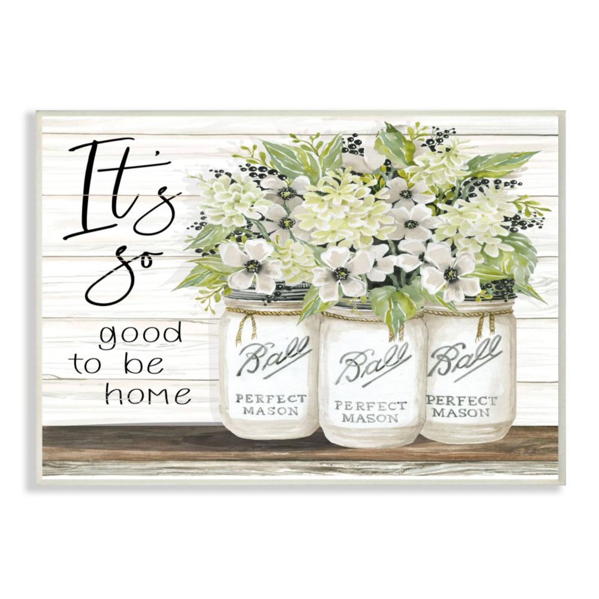 Stupell Industries So Good To Be Home Floral Bouquet Wood Wall Plaque